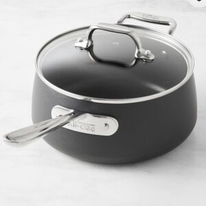 NEW All-Clad Nonstick Cookware Sauce Pan with lid 3.5 qt.
